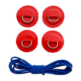 Maxbell 4 Pieces Inflatable Boat Kayak SUP D-ring Patch & Shock Bungee Cord Red