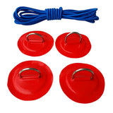 Maxbell 4 Pieces Inflatable Boat Kayak SUP D-ring Patch & Shock Bungee Cord Red