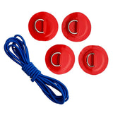 Maxbell 4 Pieces Inflatable Boat Kayak SUP D-ring Patch & Shock Bungee Cord Red