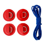 Maxbell 4 Pieces Inflatable Boat Kayak SUP D-ring Patch & Shock Bungee Cord Red