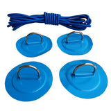 Maxbell 4 Pieces Inflatable Boat Kayak SUP D-ring Patch & Shock Bungee Cord Blue