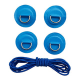 Maxbell 4 Pieces Inflatable Boat Kayak SUP D-ring Patch & Shock Bungee Cord Blue