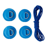 Maxbell 4 Pieces Inflatable Boat Kayak SUP D-ring Patch & Shock Bungee Cord Blue