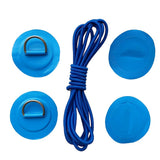 Maxbell 4 Pieces Inflatable Boat Kayak SUP D-ring Patch & Shock Bungee Cord Blue