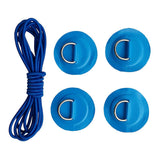 Maxbell 4 Pieces Inflatable Boat Kayak SUP D-ring Patch & Shock Bungee Cord Blue