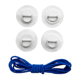 Maxbell 4 Pieces Inflatable Boat Kayak SUP D-ring Patch & Shock Bungee Cord White