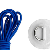 Maxbell 4 Pieces Inflatable Boat Kayak SUP D-ring Patch & Shock Bungee Cord White