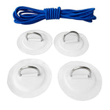 Maxbell 4 Pieces Inflatable Boat Kayak SUP D-ring Patch & Shock Bungee Cord White