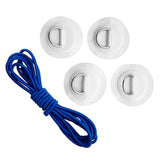 Maxbell 4 Pieces Inflatable Boat Kayak SUP D-ring Patch & Shock Bungee Cord White