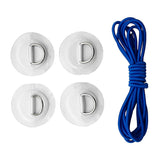 Maxbell 4 Pieces Inflatable Boat Kayak SUP D-ring Patch & Shock Bungee Cord White