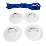 Maxbell 4 Pieces Inflatable Boat Kayak SUP D-ring Patch & Shock Bungee Cord White
