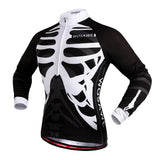 Maxbell Bike Bicycle Cycling Long Jersey T Shirt Top with Bib Pants Set Skeleton L