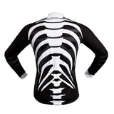 Maxbell Bike Bicycle Cycling Long Jersey T Shirt Top with Bib Pants Set Skeleton XL