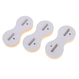 Maxbell 3pcs Plastic Fusion Fins Plug Surfboard Tri Fins Base White 2x9+1x0deg