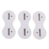 Maxbell 3pcs Plastic Fusion Fins Plug Surfboard Tri Fins Base White 2x9+1x0deg