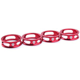 Maxbell 4 Pieces Bike Bicycle Headset Spacer 28.6mm Front Fork Stem Washer Red