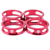 Maxbell 4 Pieces Bike Bicycle Headset Spacer 28.6mm Front Fork Stem Washer Red