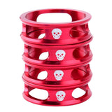 Maxbell 4 Pieces Bike Bicycle Headset Spacer 28.6mm Front Fork Stem Washer Red