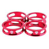 Maxbell 4 Pieces Bike Bicycle Headset Spacer 28.6mm Front Fork Stem Washer Red