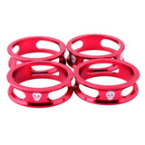 Maxbell 4 Pieces Bike Bicycle Headset Spacer 28.6mm Front Fork Stem Washer Red