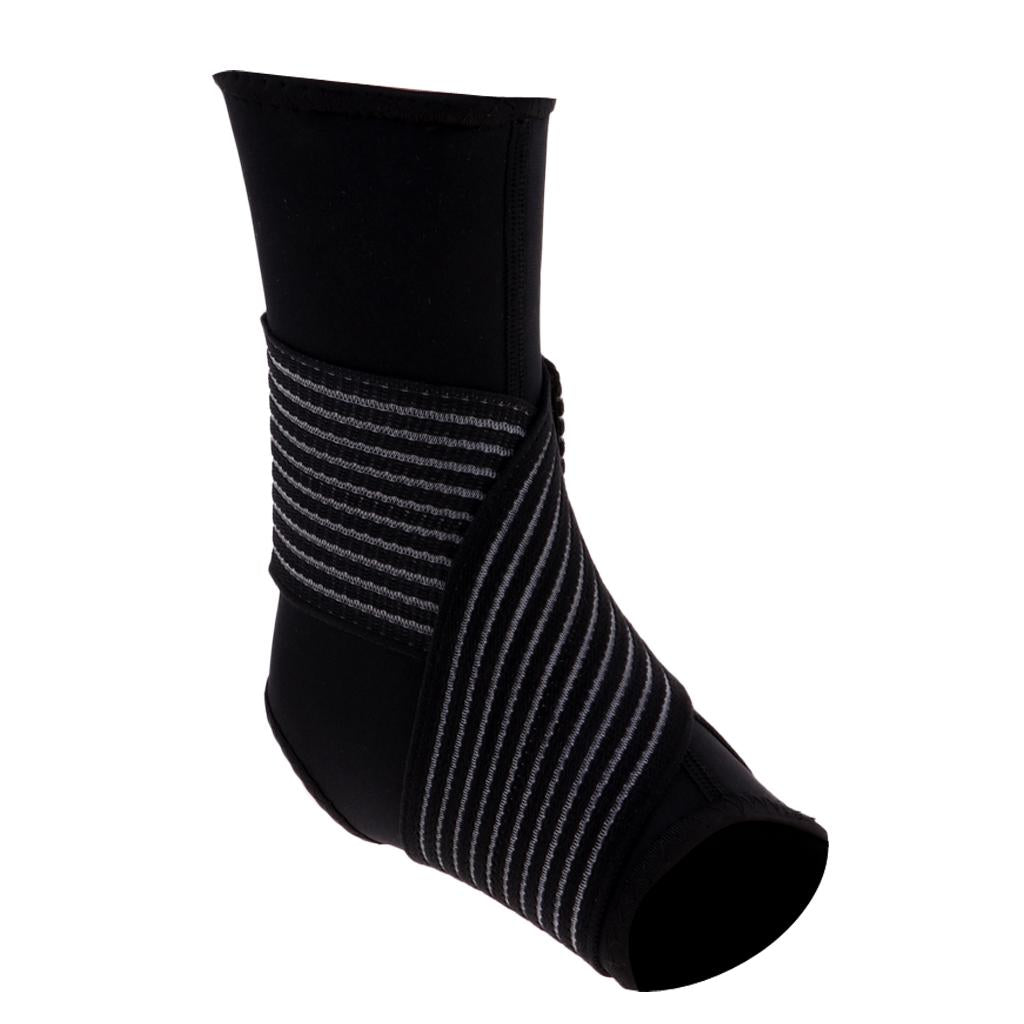 Maxbell Elastic Ankle Support Brace Ankle Guard Sports Bandage Black-L