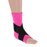 Maxbell Elastic Ankle Support Brace Ankle Guard Sports Bandage Rose Red-M