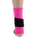 Maxbell Elastic Ankle Support Brace Ankle Guard Sports Bandage Rose Red-M
