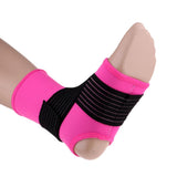 Maxbell Elastic Ankle Support Brace Ankle Guard Sports Bandage Rose Red-L
