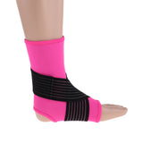 Maxbell Elastic Ankle Support Brace Ankle Guard Sports Bandage Rose Red-XL