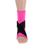 Maxbell Elastic Ankle Support Brace Ankle Guard Sports Bandage Rose Red-XL