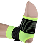 Maxbell Elastic Ankle Support Brace Ankle Guard Sports Bandage Fluorescent Green-XL