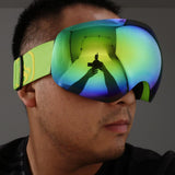 Maxbell Snowboard Snowmobile Pro Ski Snow Goggles Anti Fog UV Double-Lens Red