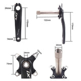 Maxbell Mountain Bike Crank Arm Set with Bottom Bracket and Chainring Bolts Black
