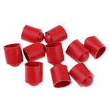 Maxbell 10pcs Rubber Pool Cue Tip Head Protector Cover for Billiard Snooker Red