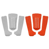 Maxbell 3 Pieces Surfboard Traction Tail Mat Deck Grip Stomp Pad Paddleboard Orange