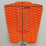 Maxbell 3 Pieces Surfboard Traction Tail Mat Deck Grip Stomp Pad Paddleboard Orange