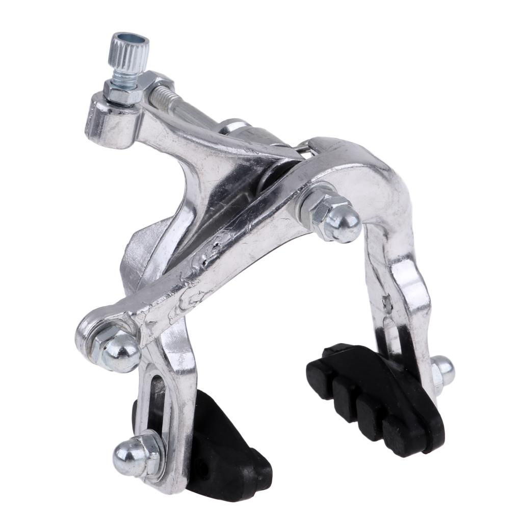 Maxbell Bike Side Pull Brake Long Arms Clamp Bike Lever Cable Housing Front Silver