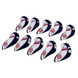 Maxbell 10pcs Golf Headcovers Head Covers Iron Protect Union Jack Beige+Dark Blue