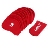 Maxbell 10pcs Neoprene Golf Iron Head Covers+1 Pcs Golf Putter Headcovers Set Red