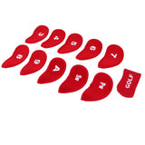 Maxbell 10pcs Neoprene Golf Iron Head Covers+1 Pcs Golf Putter Headcovers Set Red