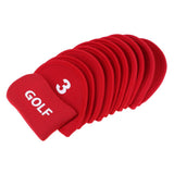 Maxbell 10pcs Neoprene Golf Iron Head Covers+1 Pcs Golf Putter Headcovers Set Red