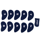 Maxbell 10pcs Neoprene Golf Iron Head Covers+1 Pcs Golf Putter Headcovers Set Blue