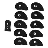 Maxbell 10pcs Neoprene Golf Iron Head Covers+1 Pcs Golf Putter Headcovers Set Black