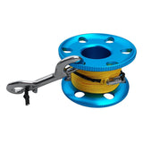 Maxbell Alloy Scuba Diving Finger Spool Reel with Line &Double Ended Hook Blue-20m