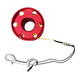 Maxbell Alloy Scuba Diving Finger Spool Reel with Line &Double Ended Hook Red-30m