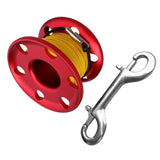 Maxbell Alloy Scuba Diving Finger Spool Reel with Line &Double Ended Hook Red-30m