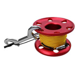 Maxbell Alloy Scuba Diving Finger Spool Reel with Line &Double Ended Hook Red-30m