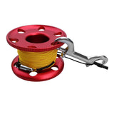 Maxbell Alloy Scuba Diving Finger Spool Reel with Line &Double Ended Hook Red-30m