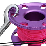 Maxbell Scuba Diving Finger Spool Reel, Nylon Line&Double Ended Bolt Snap Purple 20m