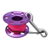 Maxbell Scuba Diving Finger Spool Reel, Nylon Line&Double Ended Bolt Snap Purple 20m